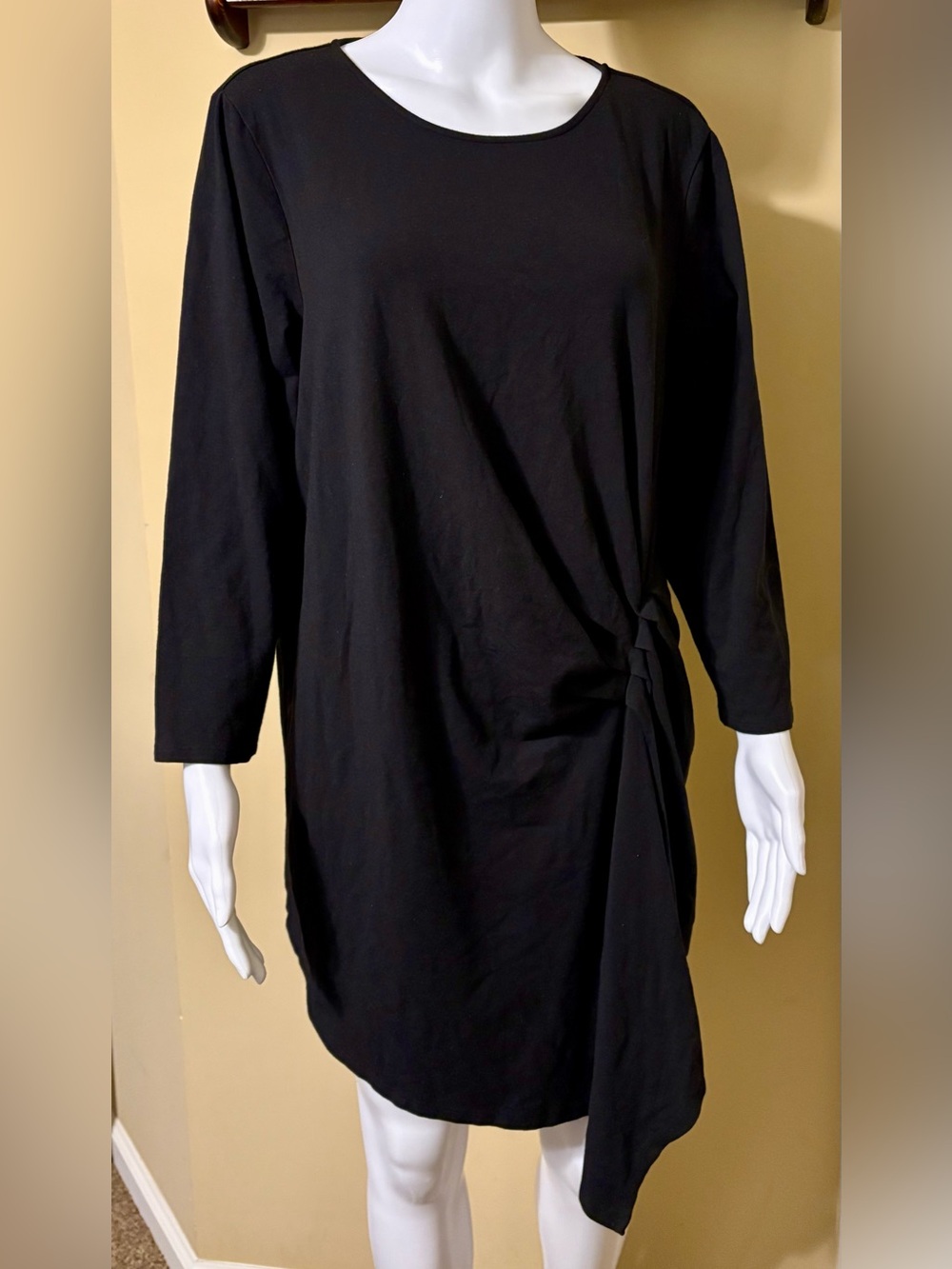Avon Black Long-Sleeve Tunic with Side Knot